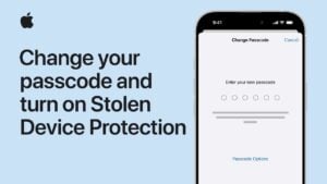 iPhone settings screen showing passcode change options