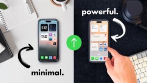 Optimized iPhone home screen for productivity and focus