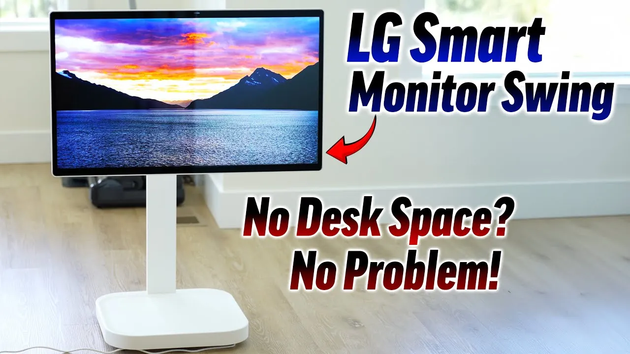 Interactive touchscreen feature of the LG Smart Monitor Swing in action