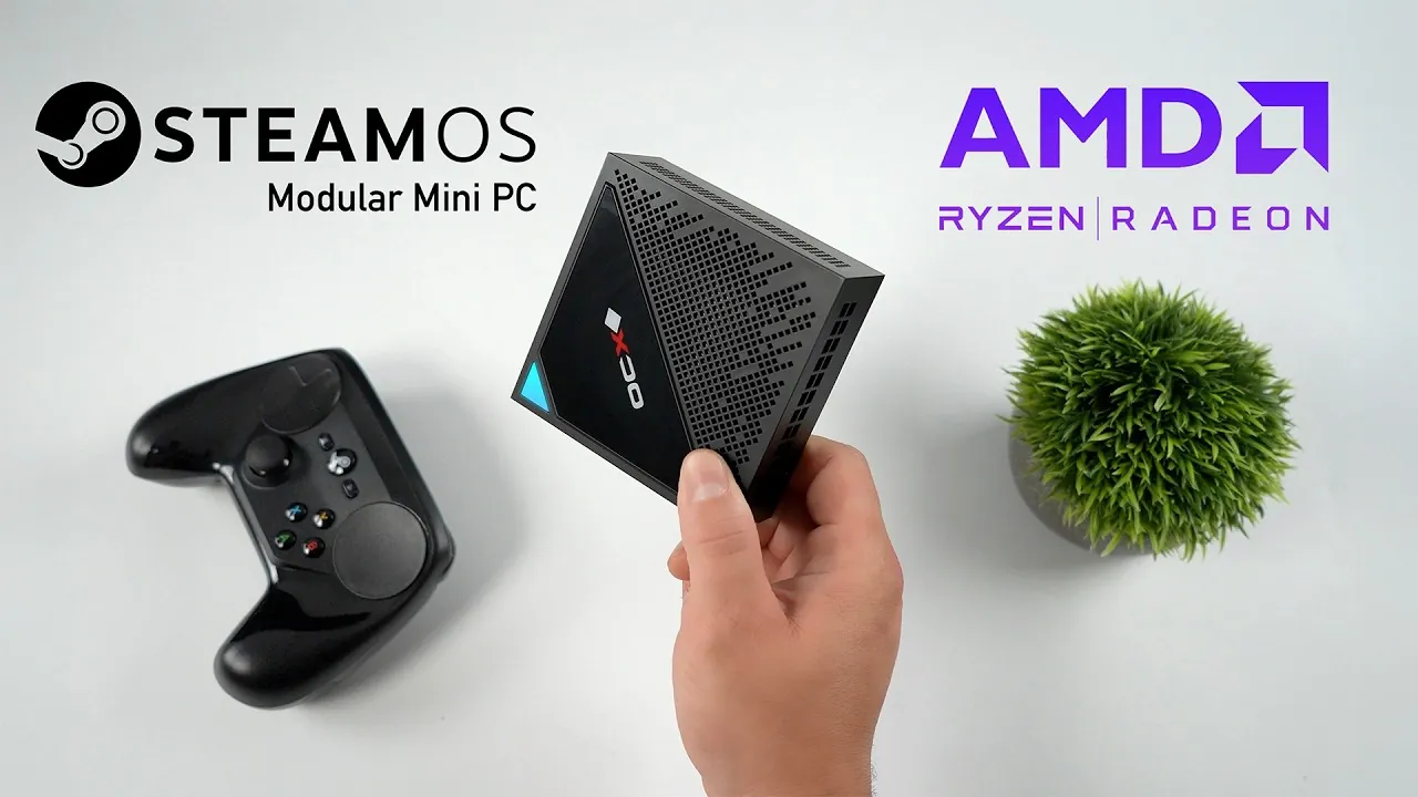 Modular XDO Stax Mini PC running Steam OS for gaming and productivity