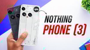 Asymmetrical back design of the Nothing Phone (3) with glyph matrix