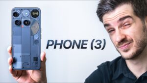 Rear view of the Nothing Phone 3 showcasing the glyph matrix design