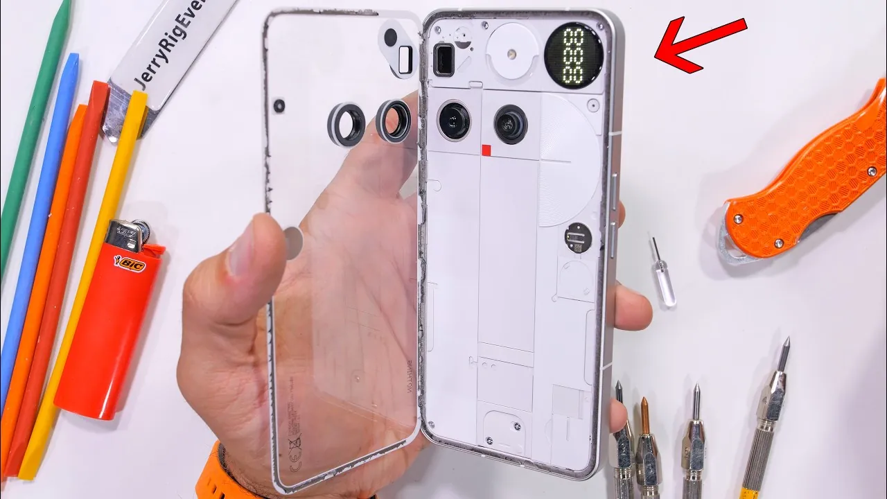Glyph matrix LED lights on the Nothing Phone 3 for notifications and gaming