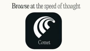 Screenshot of the Perplexity AI Comet browser interface showcasing its features