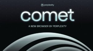 Screenshot of Perplexity Comet browser showcasing AI features