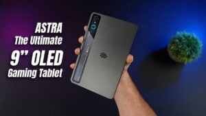 Close-up view of the RedMagic ASTRA gaming tablet showcasing its sleek design