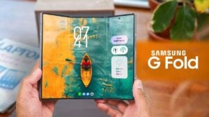 Samsung Galaxy G Fold showcasing its innovative trifold design