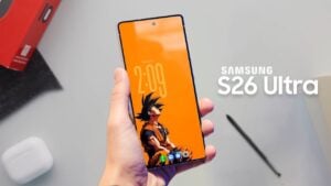 Samsung Galaxy S26 Ultra showcasing its advanced COE OLED display technology