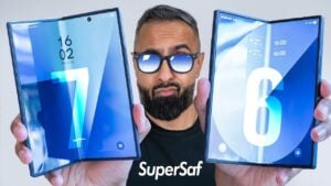 Samsung Galaxy Z Fold 7 and Fold 6 side-by-side design comparison