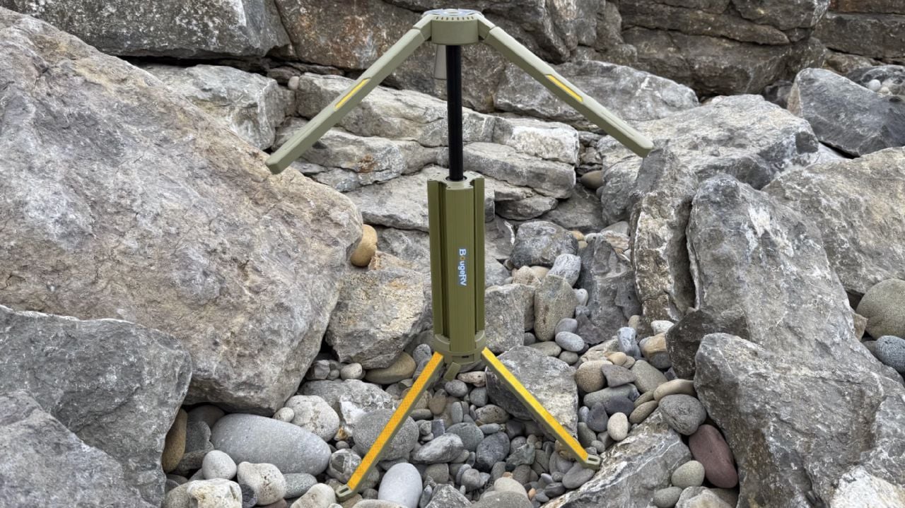 BougeRV Telescopic Camping Light with adjustable height and brightness
