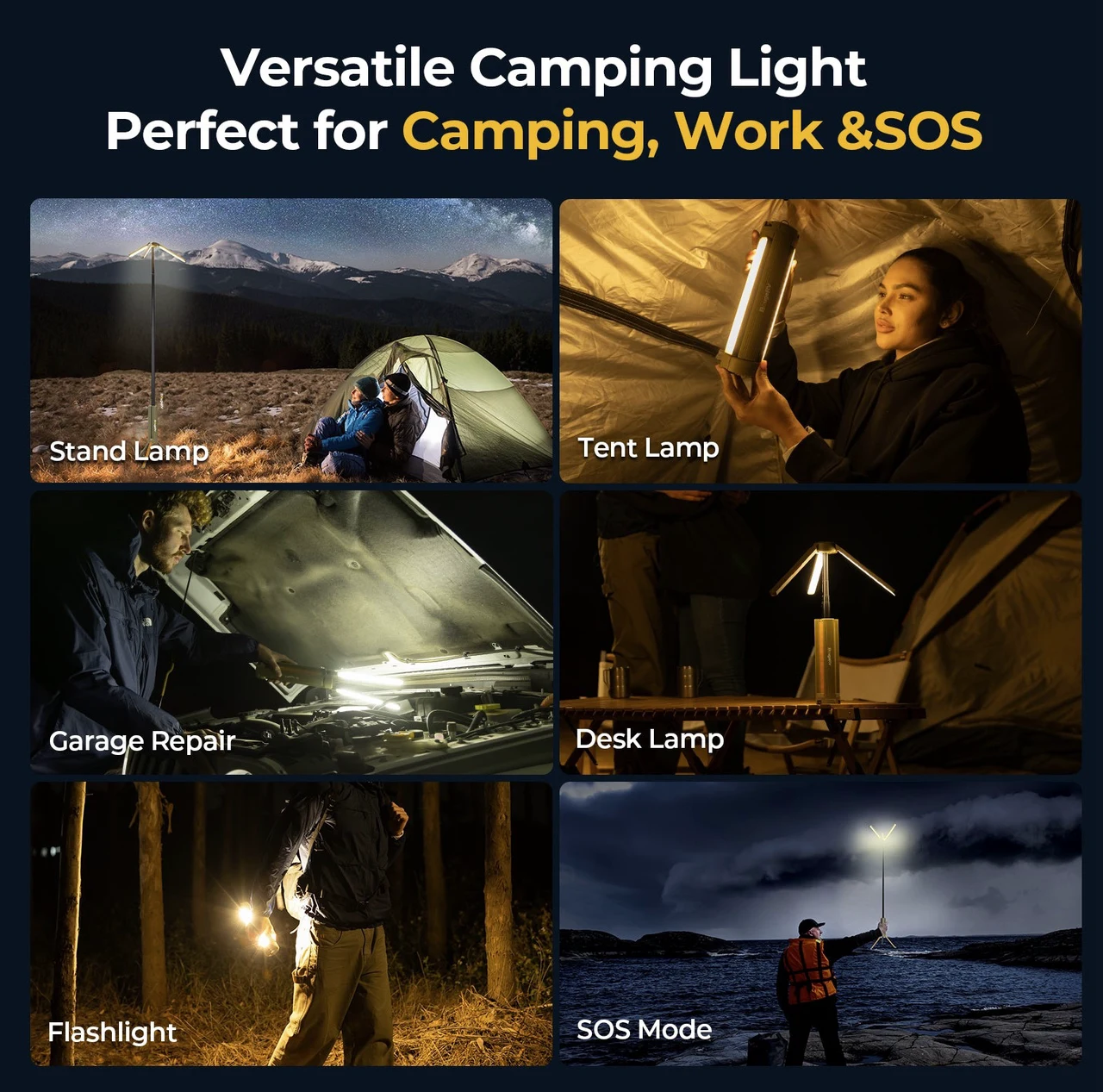 BougeRV New Outdoor Portable Telescopic Camping Lantern