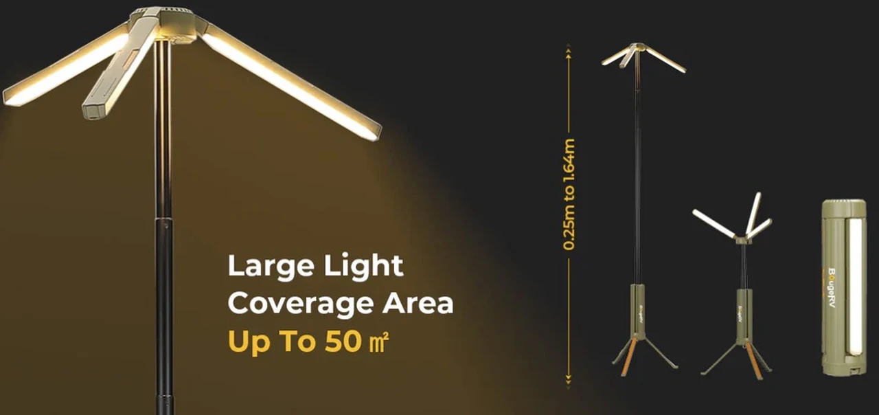 BougeRV New Outdoor Portable Telescopic Camping Lantern