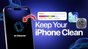 AI Cleaner app optimizing iPhone storage and performance