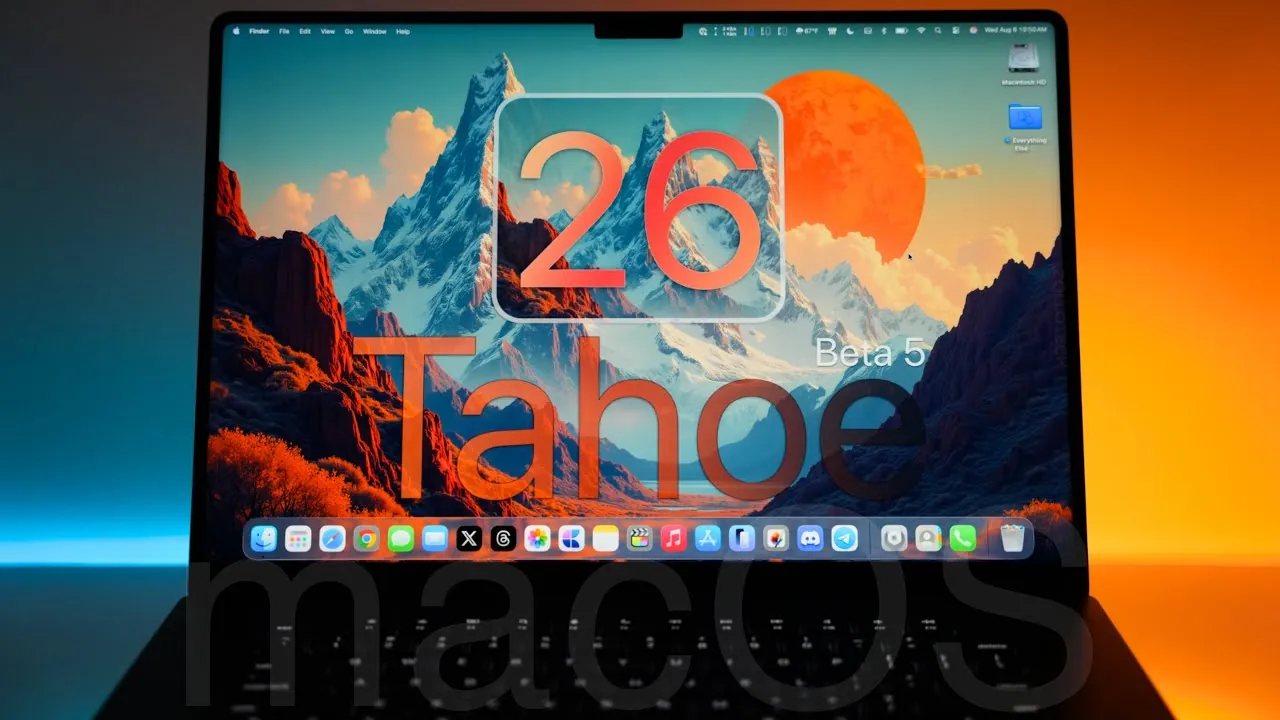 Apple macOS Tahoe 26 Beta 5 with redesigned system settings and icons