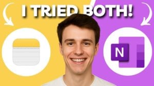 Apple Notes vs OneNote comparison chart for note-taking apps