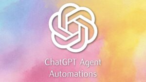 Illustration of ChatGPT agents automating workflows for productivity