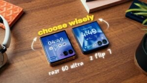 Galaxy Z Flip 7 and Razr 60 Ultra side-by-side comparison of features