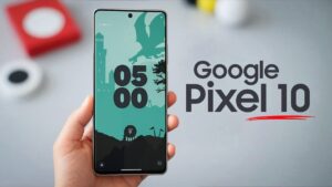 Google Pixel 10 Pro XL smartphone showcasing sleek design and large display
