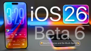 Liquid Glass design in iOS 26 Beta 6 showcasing dynamic reflections and animations