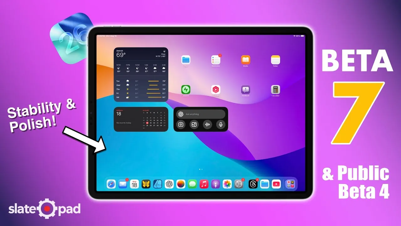 External display glitches in iPadOS 26 beta update