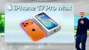 Close-up of the iPhone 17 Pro Max showcasing its advanced camera system