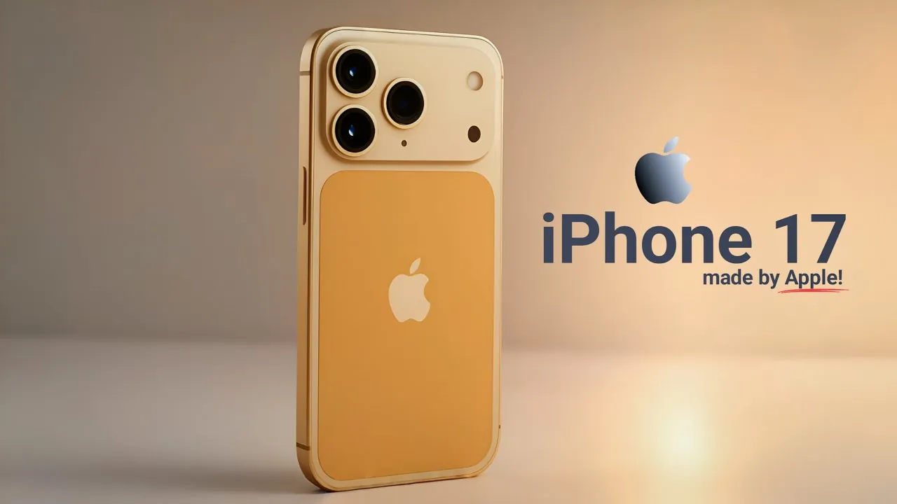 iPhone 17 Pro Max with liquid glass finish and titanium-aluminum frame