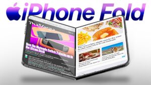 Close-up of iPhone Fold showcasing its innovative foldable design