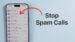 iPhone screen showing spam call blocking app interface
