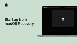 macOS Recovery options screen showing troubleshooting tools