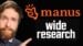Manus AI showcasing its Wide Research feature for enhanced productivity