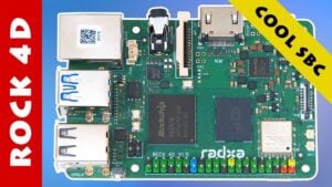 Close-up of the Rock 4D single-board computer with detailed hardware