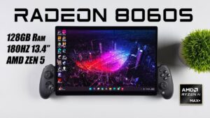 Asus ROG Flow Z13 converted into a DIY handheld gaming device with controller grips
