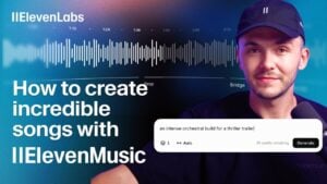 Text-to-music AI tool Eleven Music interface screenshot