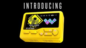 Close-up of the retro-inspired WiFi Pineapple Pager by Hak5