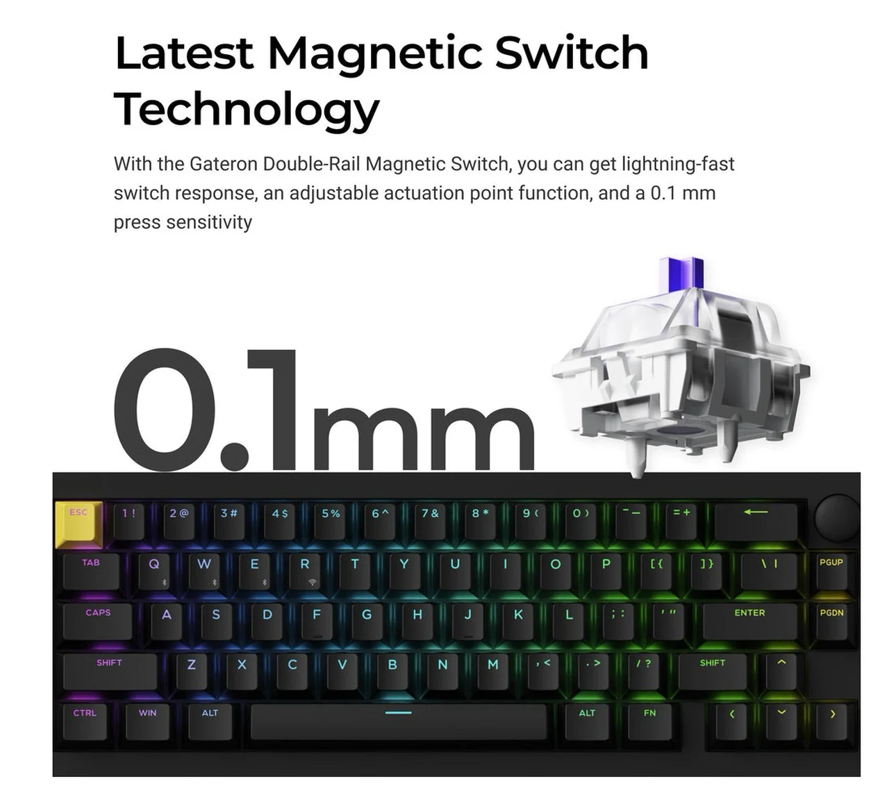 Innovative Magnetic Switch Design su una tastiera da gioco