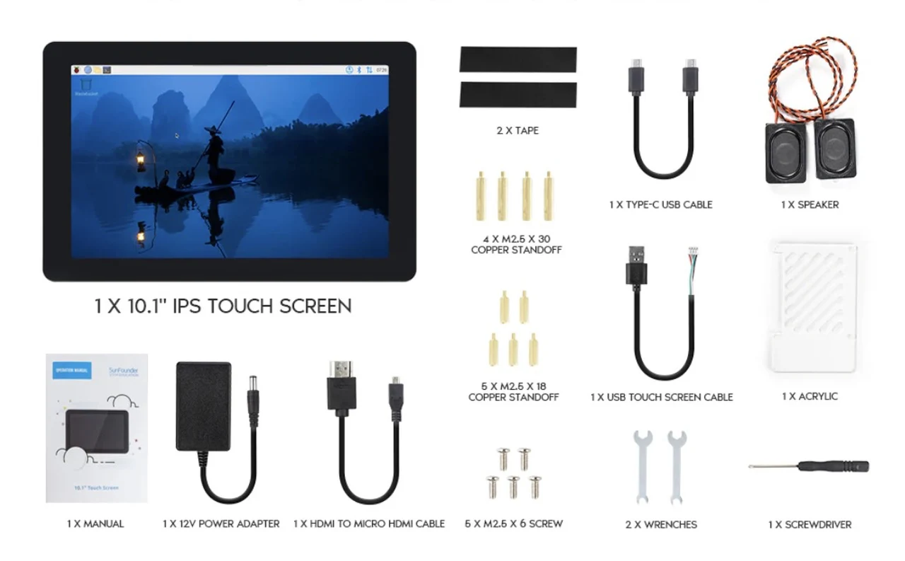 SunFounder 10.1 touchscreen fai -da -te nella scatola