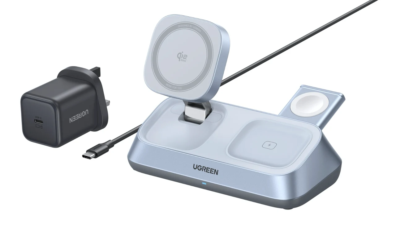 Ugreen Magflow W711-3- IN-1 Caricatore desktop wireless magnetico 25W 2025