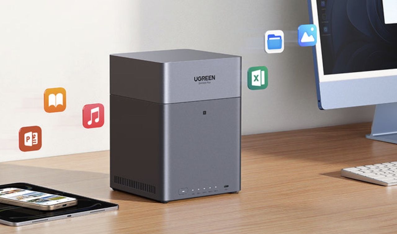 NAS UGREEN NASync DH2300 2 Baies - 4 Go RAM - NFC - 1 GbE - Album Photo IA - Serveur De Stockage Maison Facile (sans Disques) - 8