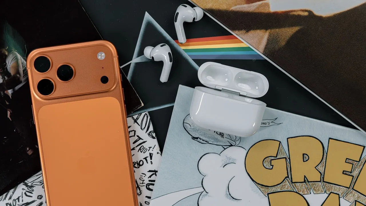 Close-up of AirPods Pro 3 with ergonomic design and ear tips