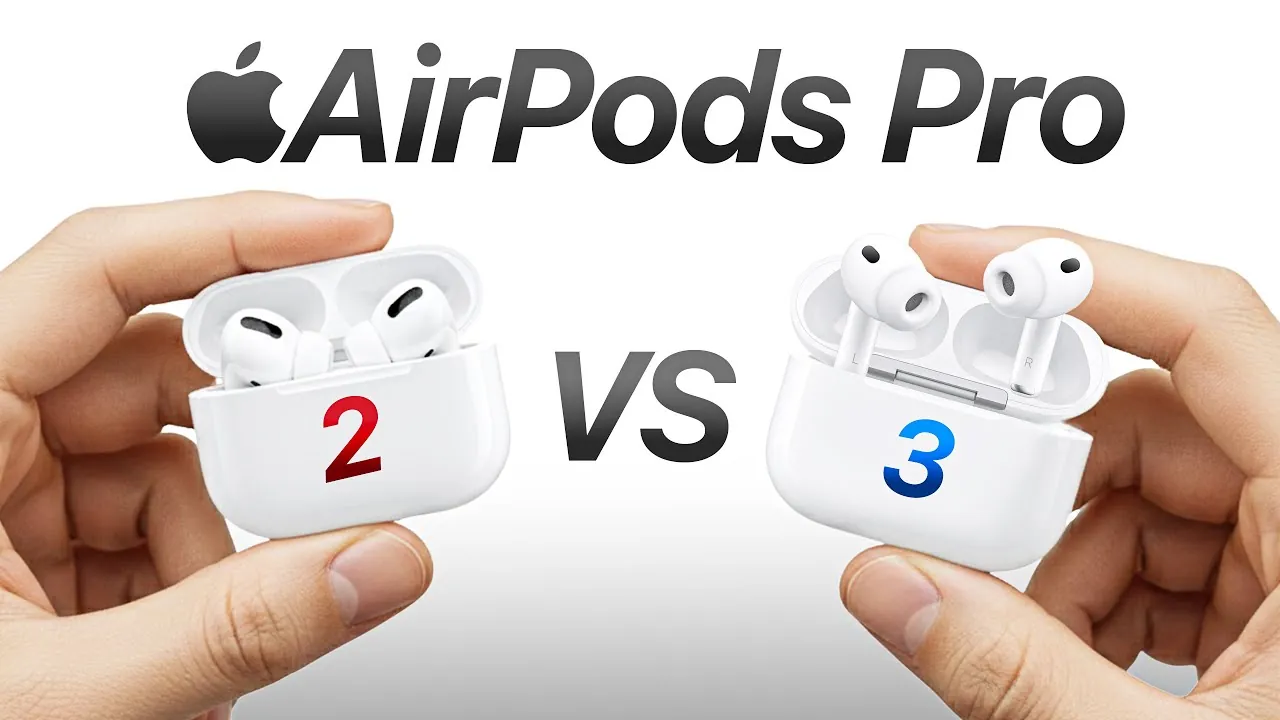 Close-up of AirPods Pro 3 earbuds highlighting new compact design and features
