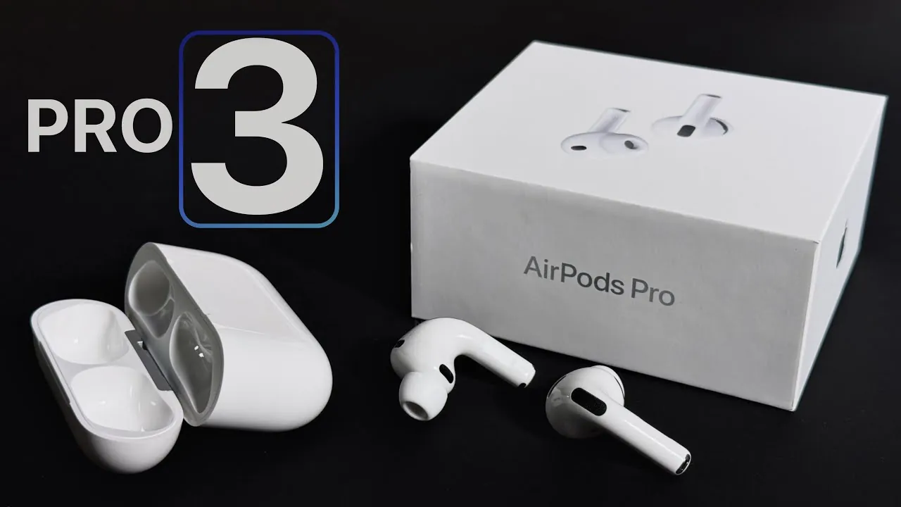 AirPods Pro 3 with charging case highlighting touch-sensitive controls