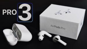 Close-up of AirPods Pro 3 showcasing their redesigned ergonomic fit