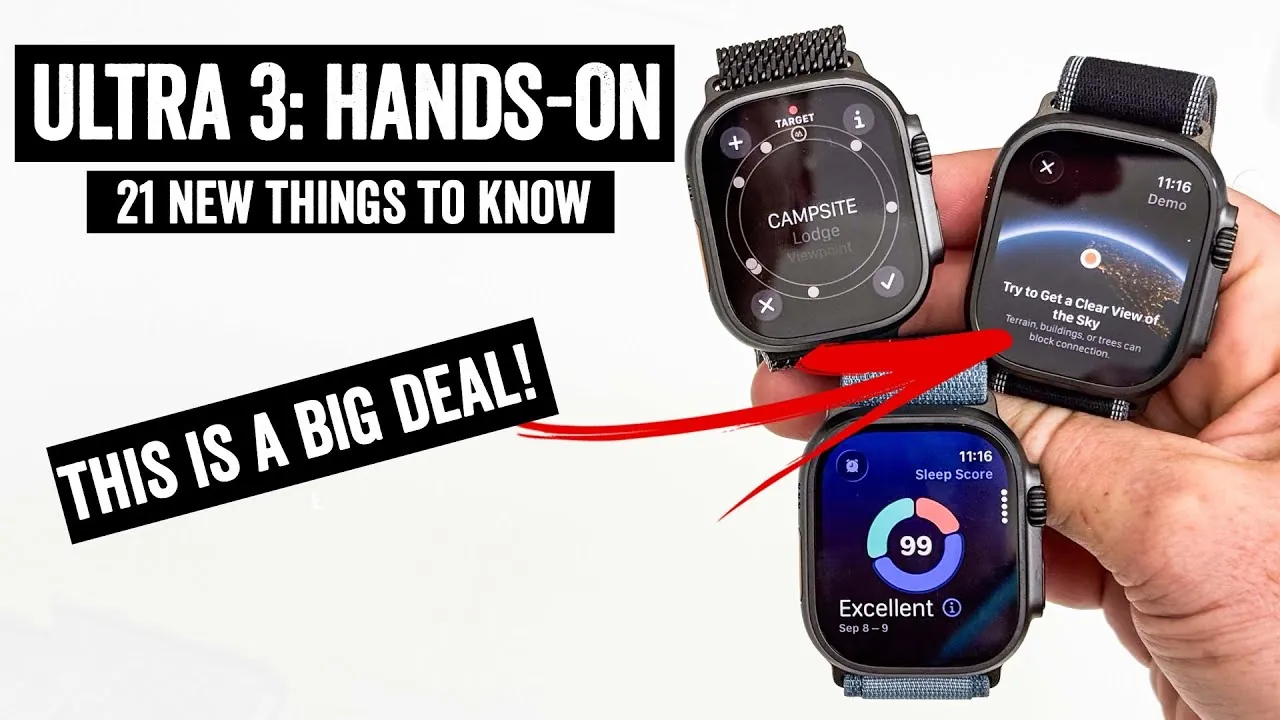 Apple Watch Ultra 3 highlighting satellite communication capabilities