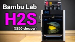 Bambu Lab H2S large-format 3D printer showcasing its build volume