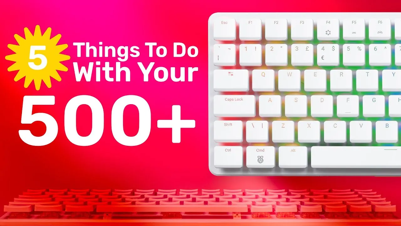 Compact Raspberry Pi 500 Plus showcasing its sleek design