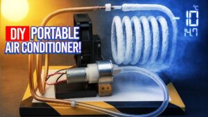 DIY air conditioner made with copper tubing for efficient cooling