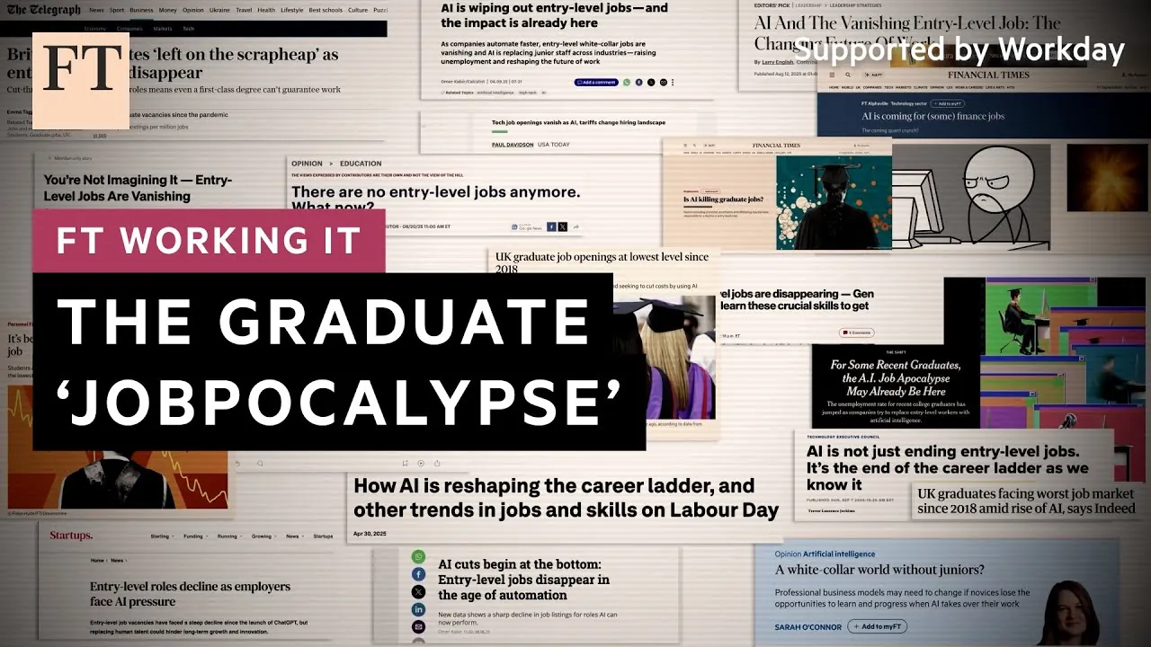 Statistics highlighting the drop in entry-level job postings for graduates
