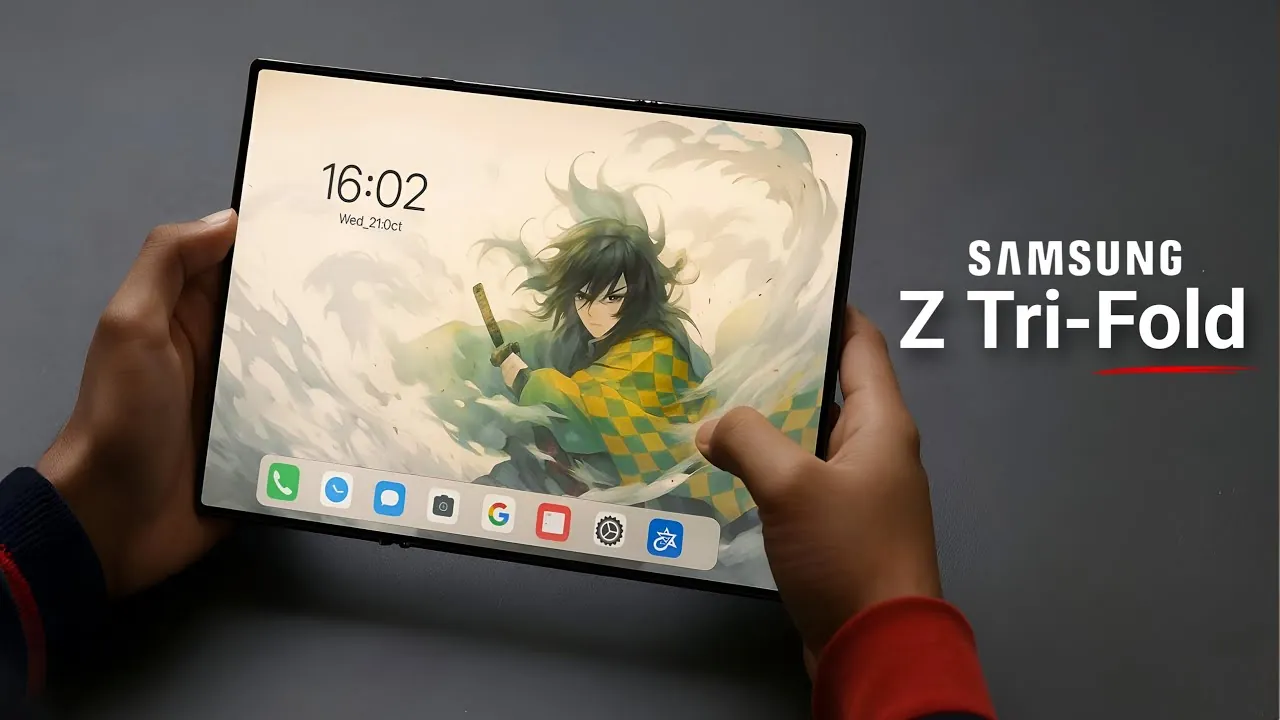 Galaxy Z Trifold transforming from smartphone to tablet mode