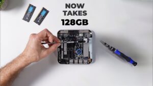 Geekom A9 Max Mini PC with AMD Ryzen 9 processor on a desk