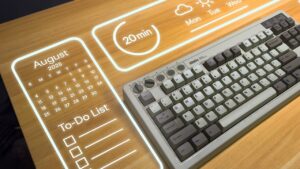 Glowdesk Smart Desk showcasing projected light technology